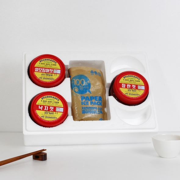 자연숙성 광천토굴 젓갈 실속 선물세트 1kg / 1.5kg (아이스박스+보자기 포장)