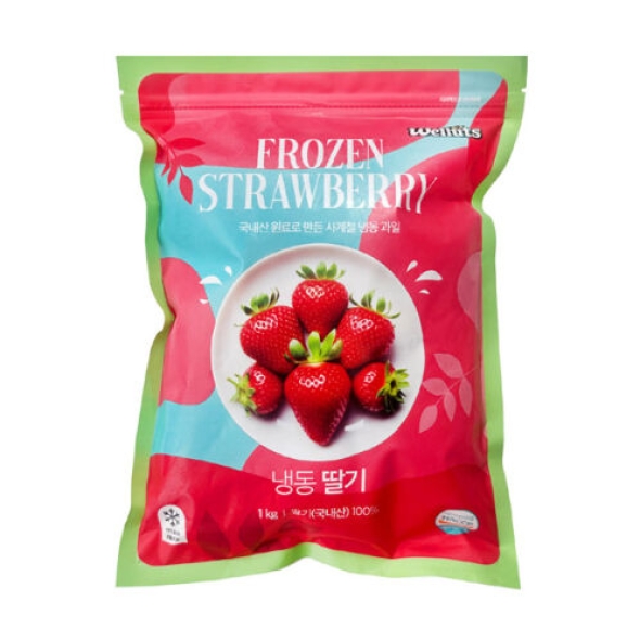 [웰루츠] 국산 홀 딸기 1kg×2ea [냉동]
