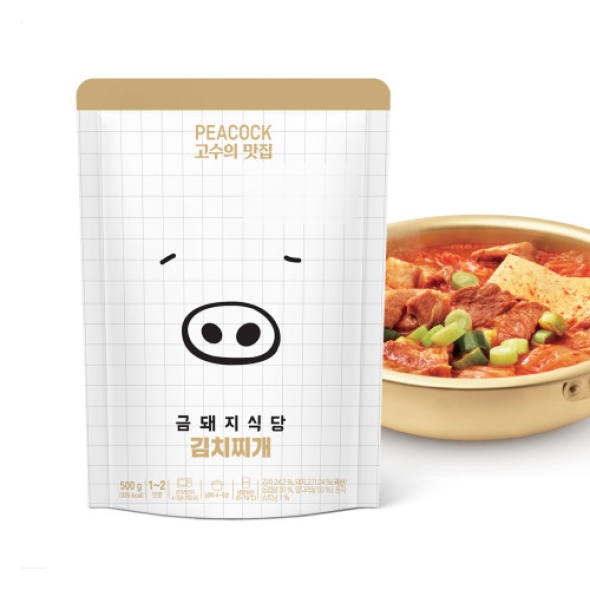 [피코크] 금돼지식당 통삼겹김치찌개 500g x 3팩