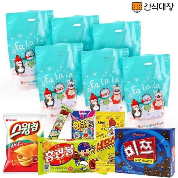 [간식대장] 크리스마스 애니멀 파우치 6종_6set (s0007)