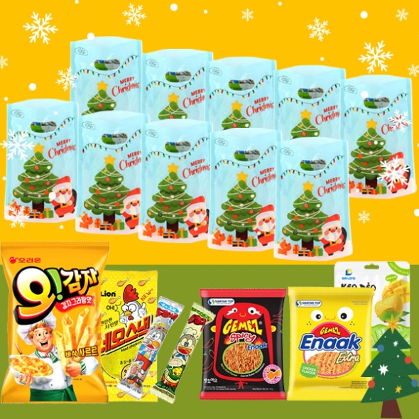 [간식대장] 크리스마스 산타트리 파우치 7종_10set (s0002)