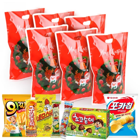 [간식대장] 크리스마스 산타리스 파우치 7종_6set (s0008)