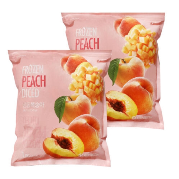 [웰루츠] 냉동 복숭아 다이스 1kg×2ea