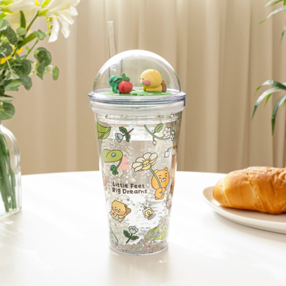 [만원의 행복] 귀여운  춘식이와  콘  피규어  돔형  콜드  텀블러