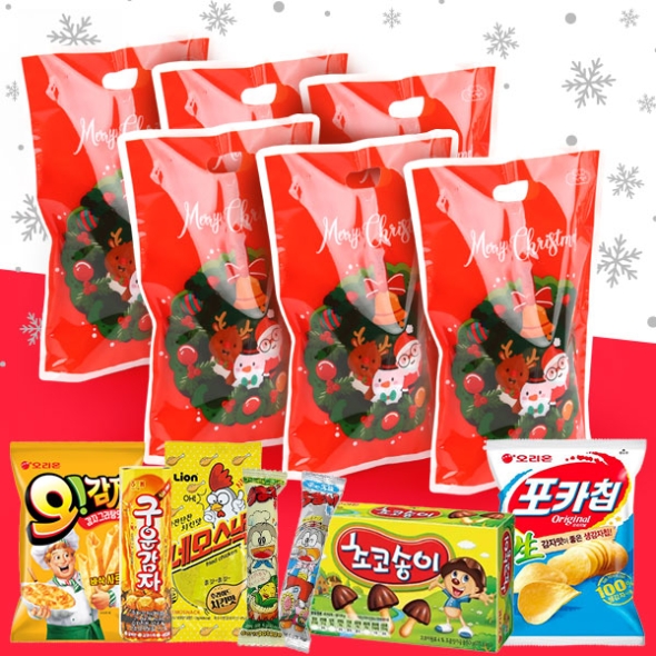 [간식대장] 크리스마스 산타리스 파우치 7종_6set (s0008)