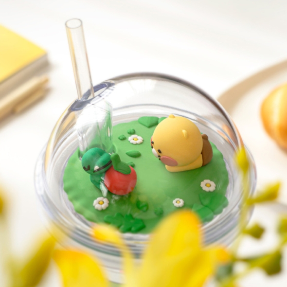 [만원의 행복] 귀여운  춘식이와  콘  피규어  돔형  콜드  텀블러