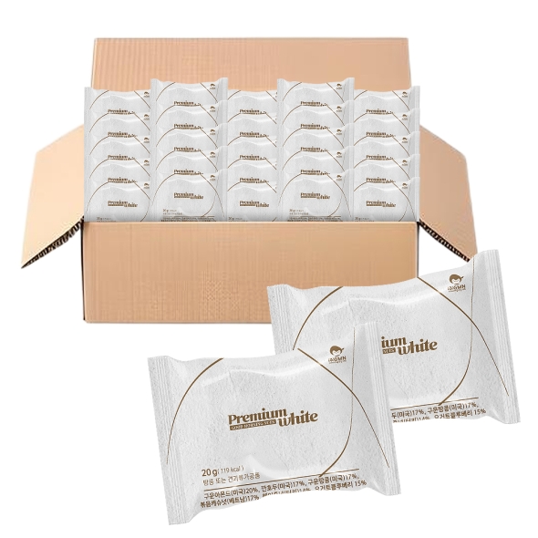 [굿모닝너츠] 하루한줌견과 프리미엄 화이트 (낱봉50봉/100봉)