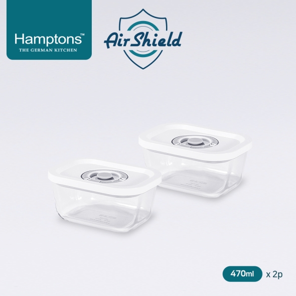 햄튼 에어실드 원터치 진공 밀폐용기세트(4P) -A (470ml * 2)