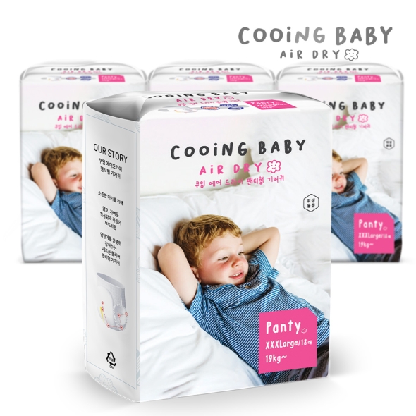 쿠잉 에어드라이 풀커버 팬티기저귀 키즈형(XXXL) 18매 x 4팩
