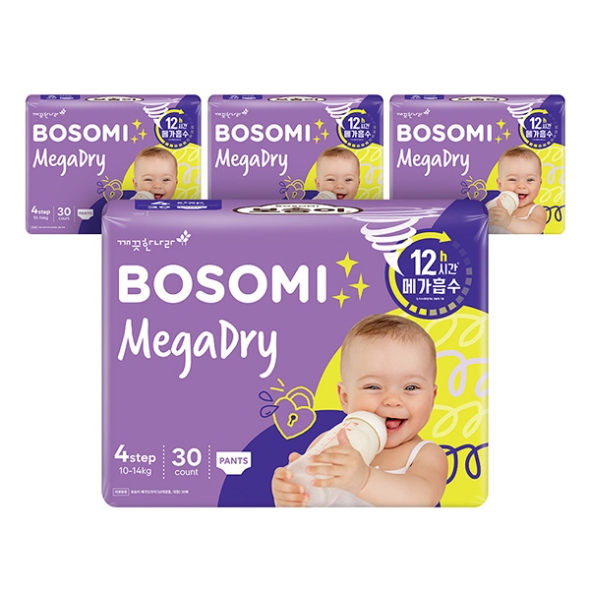 보솜이 메가드라이 팬티 대형 30매 x 4팩