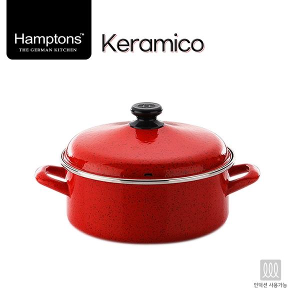 햄튼 케라미코 법랑(HEL-RED) 냄비(24CM 낮은 양수)