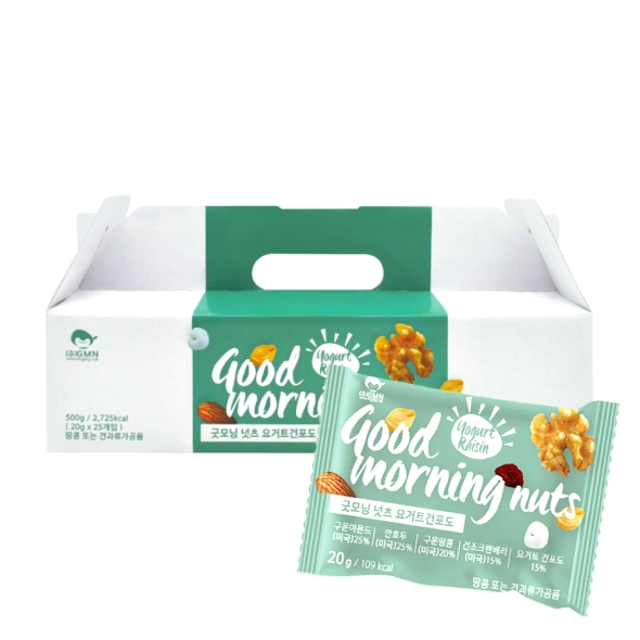 [굿모닝너츠] 하루한줌견과 건포도요거트 (25봉/50봉/75봉/100봉)