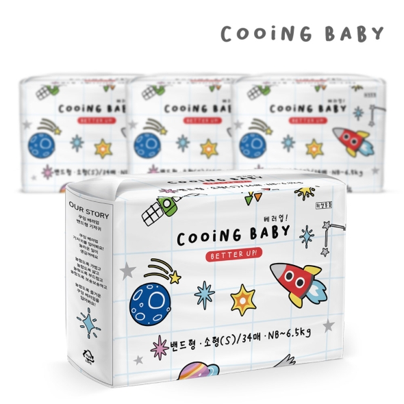 쿠잉 베러업 풀커버 밴드기저귀 소형(S) 34매 x 4팩