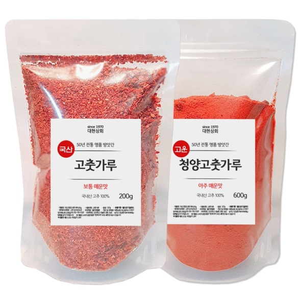 55년전통 대현상회 국산 햇 고춧가루 양념용 고운입자 땡초 고추씨 모음 / 백년가게