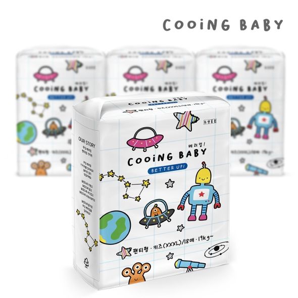 쿠잉 베러업 풀커버 팬티기저귀 키즈형(XXXL) 18매 x 4팩