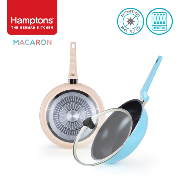 햄튼 항균 마카롱 인덕션 프라이팬 2종세트-F(3P)(28F28W28G)