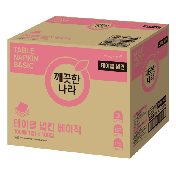 깨끗한나라 테이블 냅킨 베이직 100매 100입