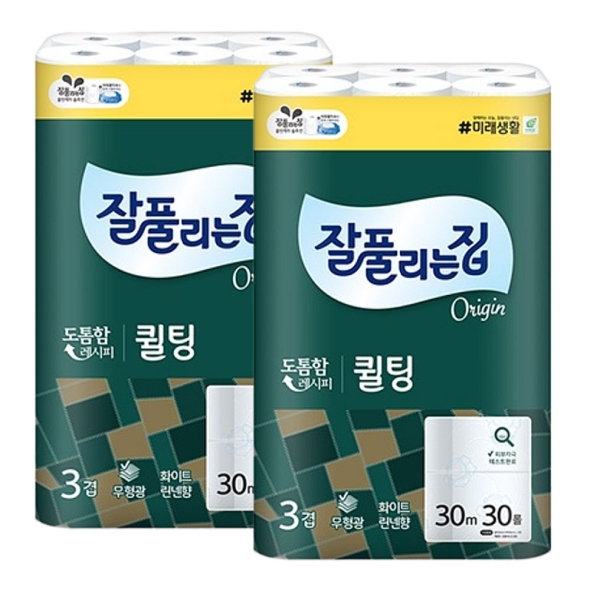 미래생활 잘풀리는집 퀼팅 화장지 30m 30롤 1팩