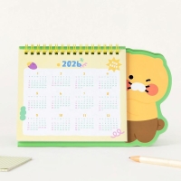 [만원의 행복] 2026년  춘식이  탁상  캘린더  (핑크/옐로우&그린)